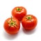 Three tomato vegetables on white background