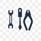 Three Tools vector icon isolated on transparent background, Three Tools transparency concept can be used web and mobile