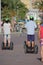 Three tourists on a Segway in Nice, France