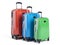 Three travel luggage bags on white