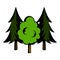 Three tree icon cartoon