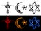 Three tribal religious symbols