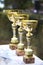 Three trophy,goblets