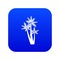 Three tropical palm trees icon digital blue