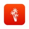 Three tropical palm trees icon digital red