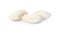 Three uncooked navy beans on white background