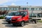 Three vans Iveco Daily chassis cab in a row outside the local dealer of the italian commercial vehicles automaker.