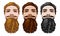 Three Vector Bearded Men Faces