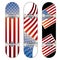 Three vector skateboard colorful designs