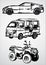 Three vehicles for different purposes - vector