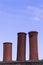 Three Victorian Chimney Pots