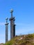 Three Viking stone swords near Stavanger in Norway