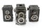 Three Vintage two lens photo camera