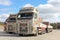 Three Volvo Rock Transport Trucks