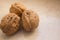 Three walnuts