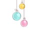 Three watercolor Christmas ball ornaments