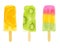 Three watercolor fruit popsicle