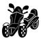 Three wheel motorbike icon, simple style