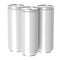 Three white beverage drink can, PNG transparent ba