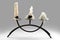 Three white burnt candles