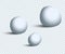 Three white realistic Snowballs with shadow on transparent background