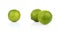 Three whole limes isolated on a white background