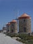 Three windmill Rhodes port greece