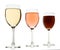 Three wine glasses