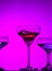 Three wine glasses standing on the table at studio