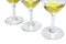 Three wineglasses of dry wine