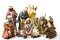 Three Wise Kings, the archangel, and Holy Family Christmas Ceramic Figurines