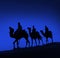 Three Wise Men Camel Travel Desert Bethlehem Concept