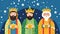 The three wise men. Christianity tradition at Christmas. Generative AI