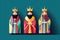 The three wise men. Christianity tradition at Christmas. Generative Ai