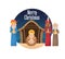 Three wise men with gift and baby jesus design