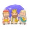 The three wise men, happy epiphany day