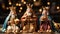 Three wise men holding gifts for Jesus. Concept for religious holiday of Epiphany, Nativity of Jesus, Three Kings Day