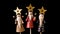 Three wise men wooden figures on sticks. Generative AI