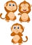 Three wise monkey cartoon