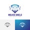 Three Wolves Head Star Shield Game Esport Logo