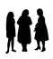 Three women body, black color silhouette vector