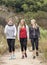 Three Women Walking and working out Together