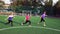 Three women working out doing lunge exercises