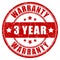 Three year warranty stamp