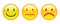 Three yellow emoticon, cartoon emoticons icon - vector