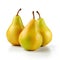 Three Yellow Pears Isolated On White Background - Cross Processed Style