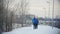 Three young athletes running in winter outdoor