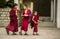 Three young Buddhist monks