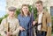 three young French Resistance, vintage clothes and weapons, reenactment