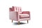 Threequarter View Blush Pink Mid Century Modern Armchair White. Generative AI
